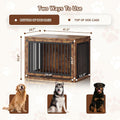 Jocoevol Dog Crate Furniture - 42'' Wooden Dog Kennel for Large Dogs up to 80 lb, Large Dog Crate with Hidden Sliding Do