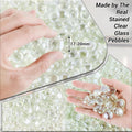 ARSUK Clear Flat Glass Pebbles, (5 LBS) Marbles for Vases, Glass Marbles, 400 Pcs Vase Fillers, Table Scatter for Weddin