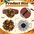 Huhumy 50 Pcs Halloween Dog Collar Flowers Bulk, Pumpkin Ghost Skull Bat