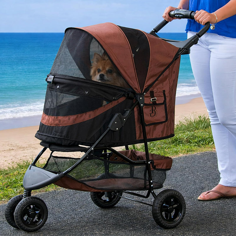 Pet Gear No-Zip Special Edition 3 Wheel Pet Stroller for Cats/Dogs, Zipperless Entry, Easy One-Hand Fold, Removable Line