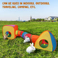 YUEPET Rabbit Tunnel & Cube Tent, Bunny Hideout, Guinea Pig Tunnel, Rainbow