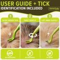 Homesake Tick Remover Tool for Dogs, Cats & Humans, 3 Pack Tick Removal Kit + Identification Card & Keychain Hole, Safely Removes Entire Tick Head & Body, Easy Portable Tool for Pets & First Aid Kits