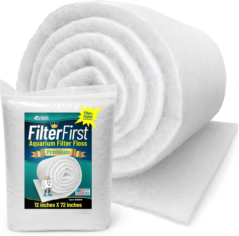 Aquatic Experts Aquarium Filter Floss for Fish Tank Filters - FilterFirst Aquarium Filter Pad - Media Roll for Crystal C