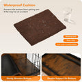 DWANTON Dog Crate Furniture with Cushion, Wooden Kennel Table with Double Doors, Indoor Dog House, Small/Medium/Large/Extra Large Size, 27.2" L, Rustic Brown