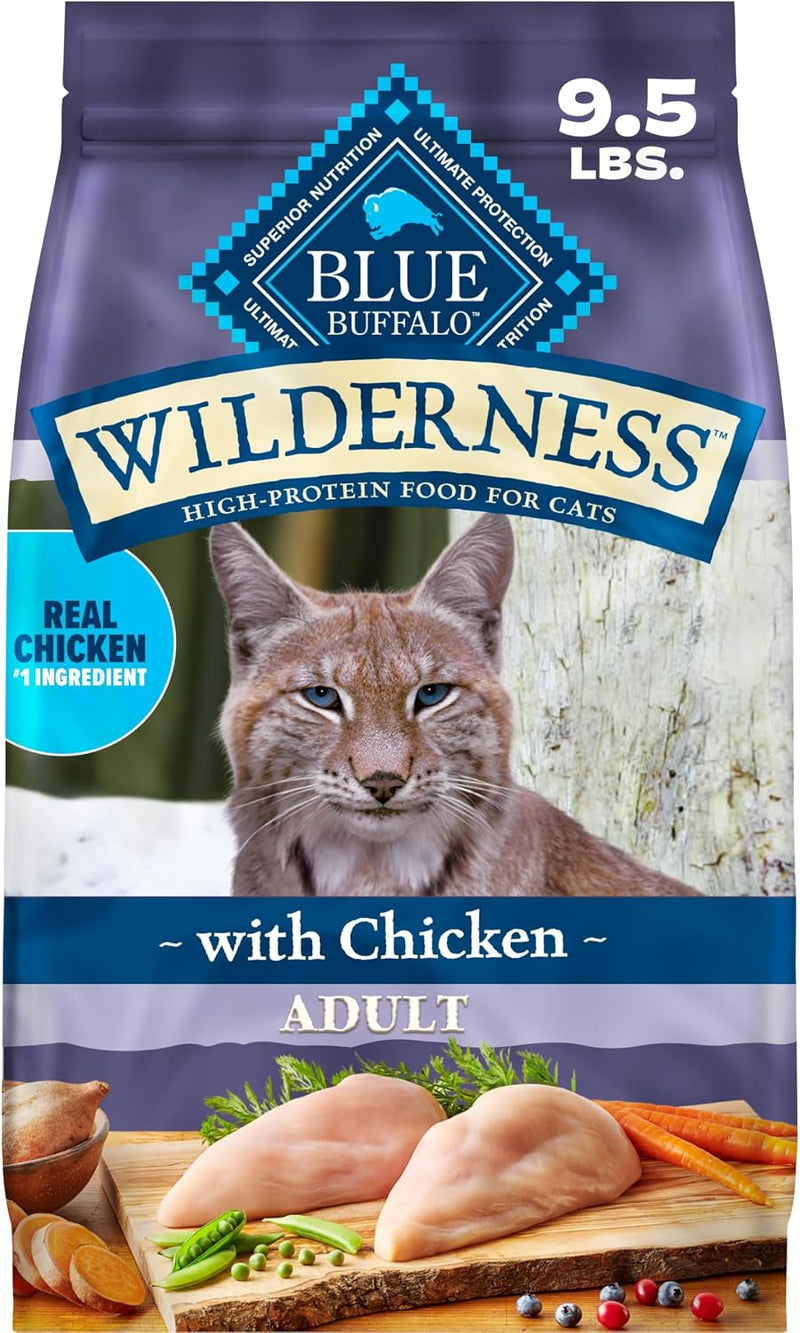 Blue Buffalo Wilderness Chicken Adult Dry Cat Food, Grain-Free, 9.5 lb