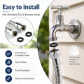 3 Mode Dog Shower Attachment with Pause Mode, Dog shower Sprayer with 100 Inches Hose, Metal Diverter, Adhesive Holder, 