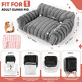 Guinea Pig Couch - Fluffy Small Pet Sofa with with Two Removable Washable Covers, Guinea Pig Bed with Stuffed Arms and B