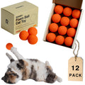 Rawry Foam Ball Cat Toy Set - 12 Lightweight Firm Foam Balls for Indoor Cats & Kittens | Ideal for Batting, Swatting & Chasing | Non-Toxic, Indoor Play | Supervised Use Recommended (12 Pack, Orange)