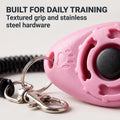 Jinshining 1pc Pink Clicker Easy to Use with Button Dog Training Accessories Strong and Long-Lasting,Training and Behavior Aids