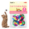 Crinkle Cat Toy Balls 4 Pack | Soft Cat Crinkle Toys for Indoor Cats & Kittens | Food-Grade Acetate Safer Than Mylar | Made in Canada