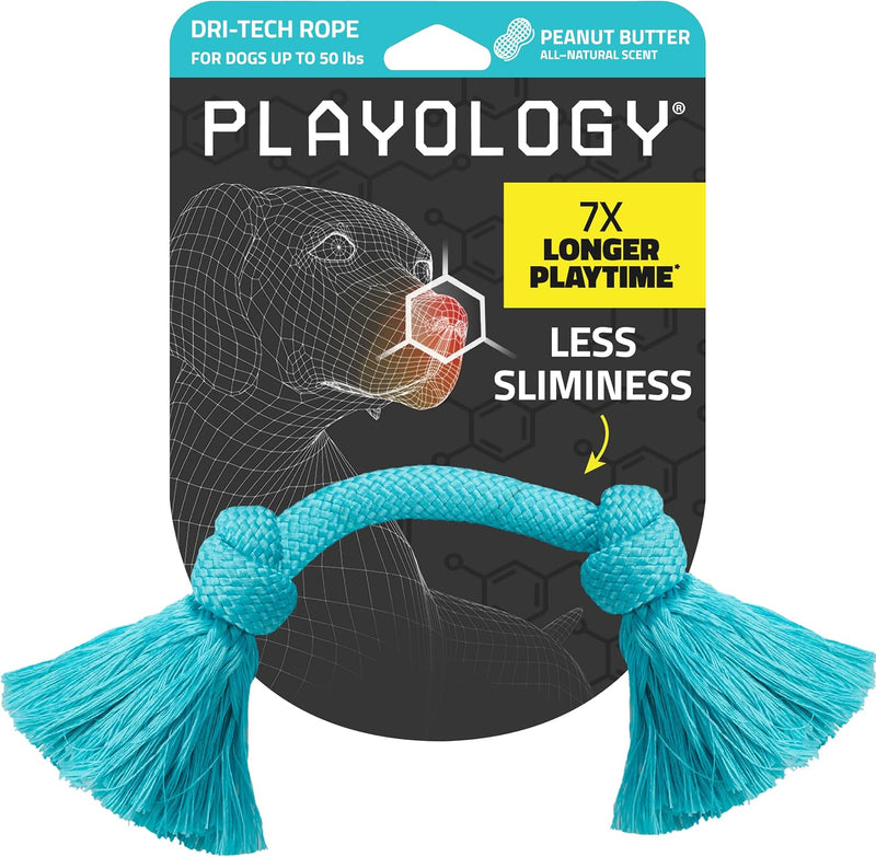 Playology Tug Rope Dog Toys for Medium Dogs - Medium, Peanut Butter Scent