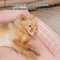 KHONSU PET Pink Cat Couch Sofa Bed - Fluffy Orthopedic Pet Lounge for Indoor Cats, Removable Washable Cover, Supportive 