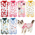 Meyeyaia 6 Pack Recovery Suit for Cats, Breathable Female and Male Onesie Cat Recovery Suit E Collar Alternative Pajama for After Surgery Spay Abdominal Skin Anti Licking(Medium)