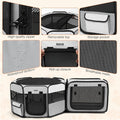 2-in-1 Portable Cat Playpen, [48 * 26 * 26in] Large Pet Playpen with Detachable Litter Box Enclosure Playpen, Pop-Up Indoor/Outdoor Puppy Kennel for Cats/Small Dogs/Rabbits, Foldable with Carry Bag