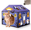Tailtastic Halloween Cat Cardboard House with Pads & Catnip for Indoor Cats