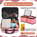 5 Set Dog Travel Bag for Supplies, Dog Lovers, Large Pet Travel Kit Includes 2 Food Containers, 2 Collapsible Bowls, Pin