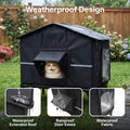 Veehoo Outdoor Heated Cat House Weatherproof, Outside Insulated Cat Shleter