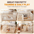 Dog Playpen Indoor with Door, 10-Panel 25.6" Tall Dog Play Pen, Easy-Assembly Plastic Puppy Playpen Fence for Dogs, Pet 