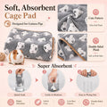 Grddaef Guinea Pig Fleece Blankets 6 Pieces Waterproof & Washable Small Animal Cage Liners Sleep Mat Bedding Pad for Ham