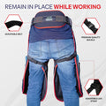 Equine Care Black Leather Farrier Apron Chaps, Canvas, Back Support, 25in