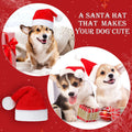 Frienda 12 Pcs Christmas Dog Santa Hat Soft Plush Pet Cat,Solid Pattern