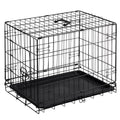 DUMOS Dog Crate, 24 Inch Small Single Door Dog Cage with Plastic Leak-Proof Pan Tray, Folding Metal Wire Pet Kennel for Indoor, Outdoor, Travel, Black