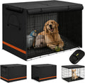 Dog Crate Cover - Heavy Duty Polyester for 48 x 30 x 33 Inch Wire Kennel, Black