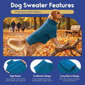 ASENKU Extra-Large Dog Sweater, Dog Sweaters for Extra Large Dogs, Pet Sweatshirt Apparel Turtleneck Pullover Winter for Doberman, Great Dane (Teal Blue, 4XL)
