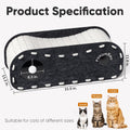 FUKUMARU Cat Beds for Indoor Pets 31.5 Inch, Extra Long Cozy Cat Bed Cave Tunnel for Multiple & Large Cats, Felt Kitten Hideaway House with Fluffy Ball, Scratch Resistant, Warm & Safe, Black