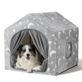Pelemee Indoor Dog House, Night-Luminous Star Dog Tent with Frame, Washable Dog Cave Bed, Suitable for 36-66 lb Medium and Large Dog