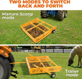 POPMOON 2-in-1 Horse Manure Scoop Tow Behind Trailer Horse Paddock Cleaner