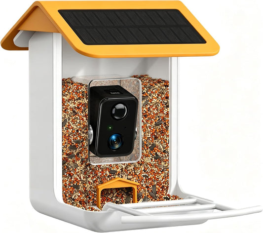 Smart Bird Feeder Camera - Free AI Forever for 1,1000+ Species (Curcuma)