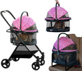 Pet Gear 3-in-1 Travel System, View 360 Stroller Converts to Carrier and Booster Seat with Easy Click N Go Technology, for Small Dogs & Cats, 4 Colors, Blossom- 4 Wheel