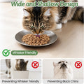 WROSWT 304 Stainless Steel Cat Bowls, 6.7 Inch Extra Wide Shallow Cat Plates for Whisker Fatigue Relief, Metal Kitten Fe