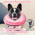 Didopet Inflatable Dog Pillow Cone Collar After Surgery, Donut Soft Neck Cone for Pug Dachshund Medium Dogs, etc, Recovery E Collar to Stop Licking Pink