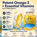 GJYC PET Fish Oil for Dogs & Cats – Deep Sea Omega-3 EPA & DHA for Skin & Coat Health – Daily Wellness Supplement with Vitamins A, D3 & E – 60 Softgels