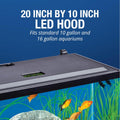 Tetra LED Aquarium Hood 20 in x 10 in, Low-Profile Fish Tank Cover