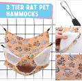 Abbylike 9 Pieces Rat Hammock 3 Tier Guinea Pig Ferret Hammocks Small Pet Hanging Tunnel Glider Toy Guinea Pig Ferret Hi