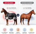 Equoray Horse Rug Fly Sheet Waterproof Rainproof Mosquito Repellent Breathable Turnout Blanket for Horses Spring or Mild