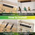 Tobebright UVB 2.4 Bird Cage Light, Full Spectrum Light for Birds, Dimmable LED Bird Light Fixture with Chew-Proof Cord, Plug and Controller, Bird Cage Accessories for Captive Birds Parrots