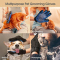 Pet Hair Remover Glove - Gentle Pet Grooming Glove Brush - Deshedding Glove - Massage Mitt with Enhanced Five Finger Design - Perfect for Dogs & Cats with Long & Short Fur - 1 Pack (Right-hand), Blue