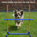 mioule Dog Agility Training Equipment, 2-Sets Adjustable Dog Jumps & Hurdles Set for Backyard, Outdoor Dog Obstacle Course Training Starter Kit with Weave Poles and Carrying Bag for Large Small Dogs