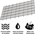 MidWest Homes for Pets Floor Grid for Dog Crate; Elevated Floor Grid Fits Models 1336TD, 1536, 1536DD, 436, 436DD, 1936, 1936DD, 1636/1636DD CURVED SLIDE BOLT LATCH, Black; Model FG36B
