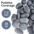 Pulovin 20 lbs River Rocks for Landscaping, 1-2 inch Natural Rocks for Aquarium, Fish Tank, Decorative Garden Stones for