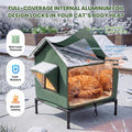 JUNSPOW Outdoor Cat House Weatherproof - All-Season Insulated Cat Shelter