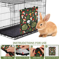 JarThenaAMCS 2Pcs Rabbit Hay Feeder Bag with 2 Holes 11.5 x 9 Inch Mushroom Guinea Pig Hanging Hay Feeding Bag Storage D