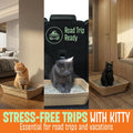 CallieCo Disposable Cat Litter Boxes - Portable Biodegradable Travel Litter Box for Cats, Sturdy and Durable Kitty Poo Box, Leak-Resistant Cat Tray Liners, Easy-Grip Rim, Large - 6 Pack