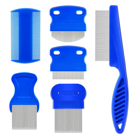 6 Pack Flea Lice Comb,Eye Comb for Pets,Stainless Steel Tear Stain Remover