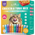 Creamy Lickable Cat Treats & Wet Food Squeeze Tubes – Liquid Kitten Snacks, Urinary Tract Care, Skin & Coat Health, Multivitamin Treats for Cats, & Small Dogs, Lick Up 40 Sticks Tuna + Chicken Mix