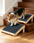 2-Pack Dog Ramp for Stairs,Foldable Dog Ramp Solid Wood Anti-Slip Pet Steps